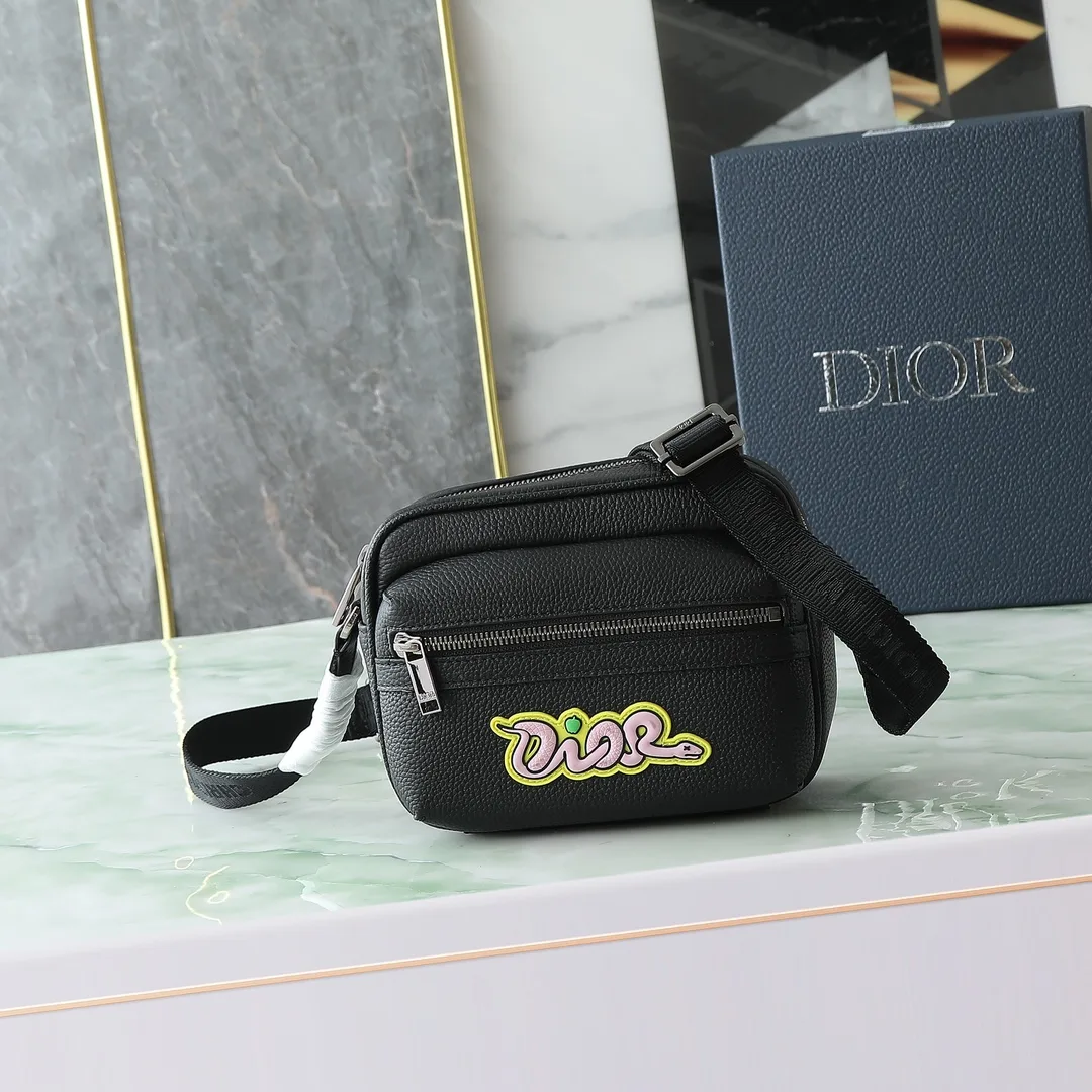 Dior Black Grained Leather Crossbody Bag product photo from LabelPicks