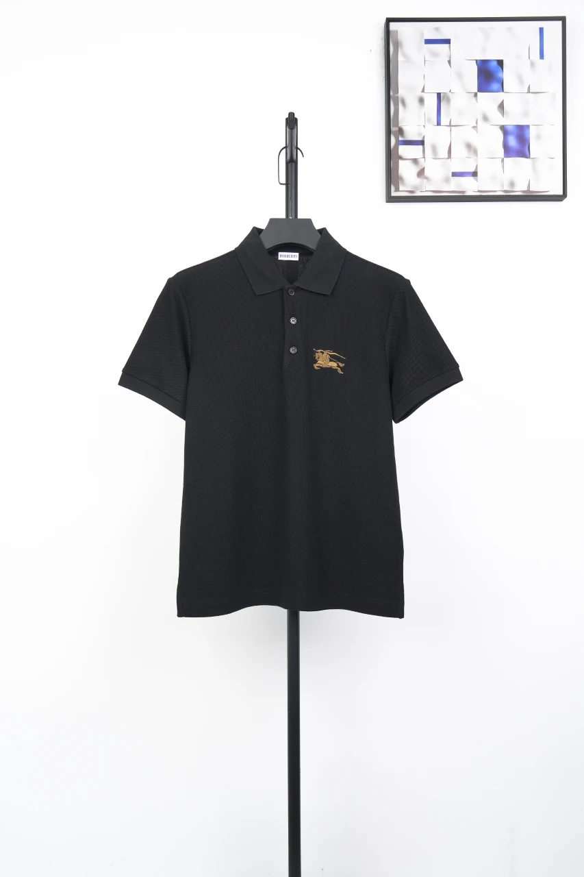 Burberry Black Equestrian Knight Embroidered Polo Shirt product photo from LabelPicks