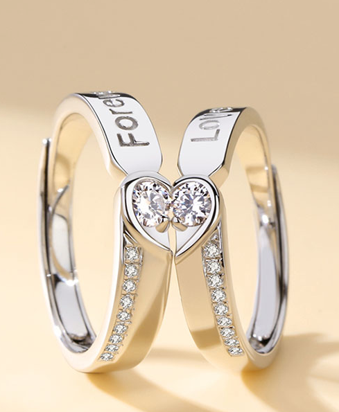 Light luxury high-end feeling trendy love ring couple ring new