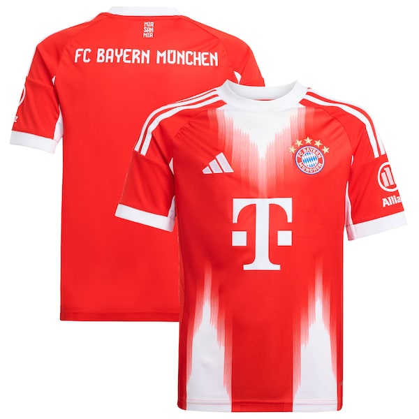 Bayern Munich adidas Youth 2025/26 Home Replica Jersey - Red