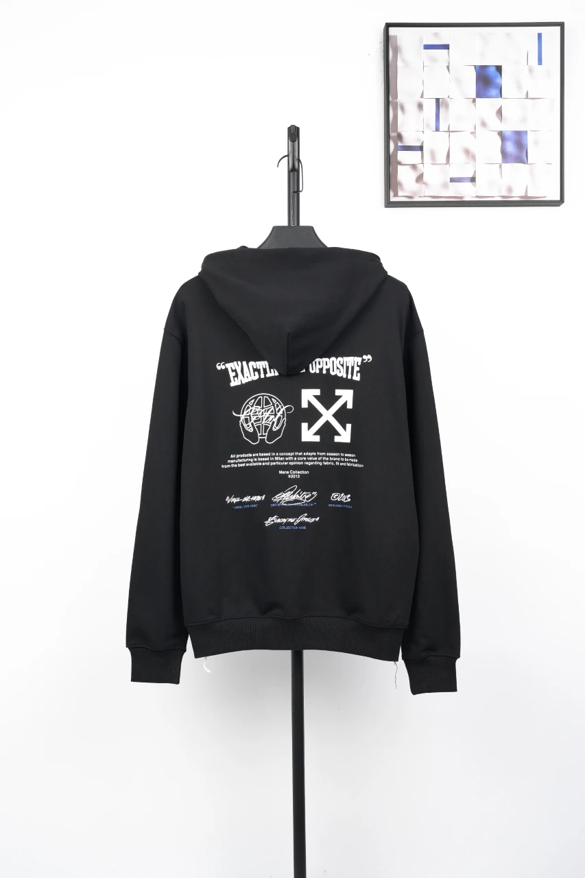 Off-White Black Blue OFF Globe Arrow Hoodie product photo from LabelPicks