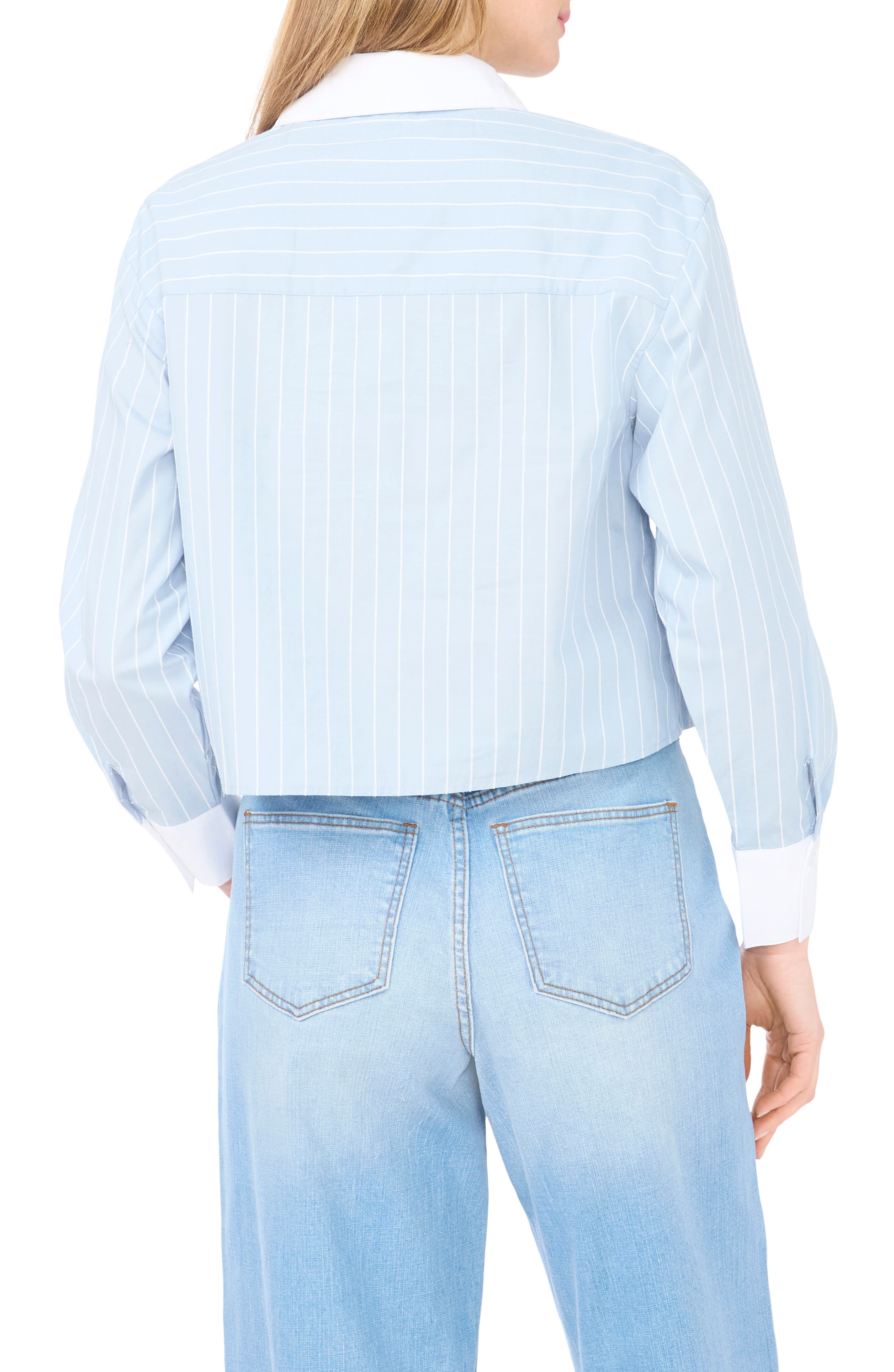 1.STATE Stripe Long Sleeve Button-Up Shirt