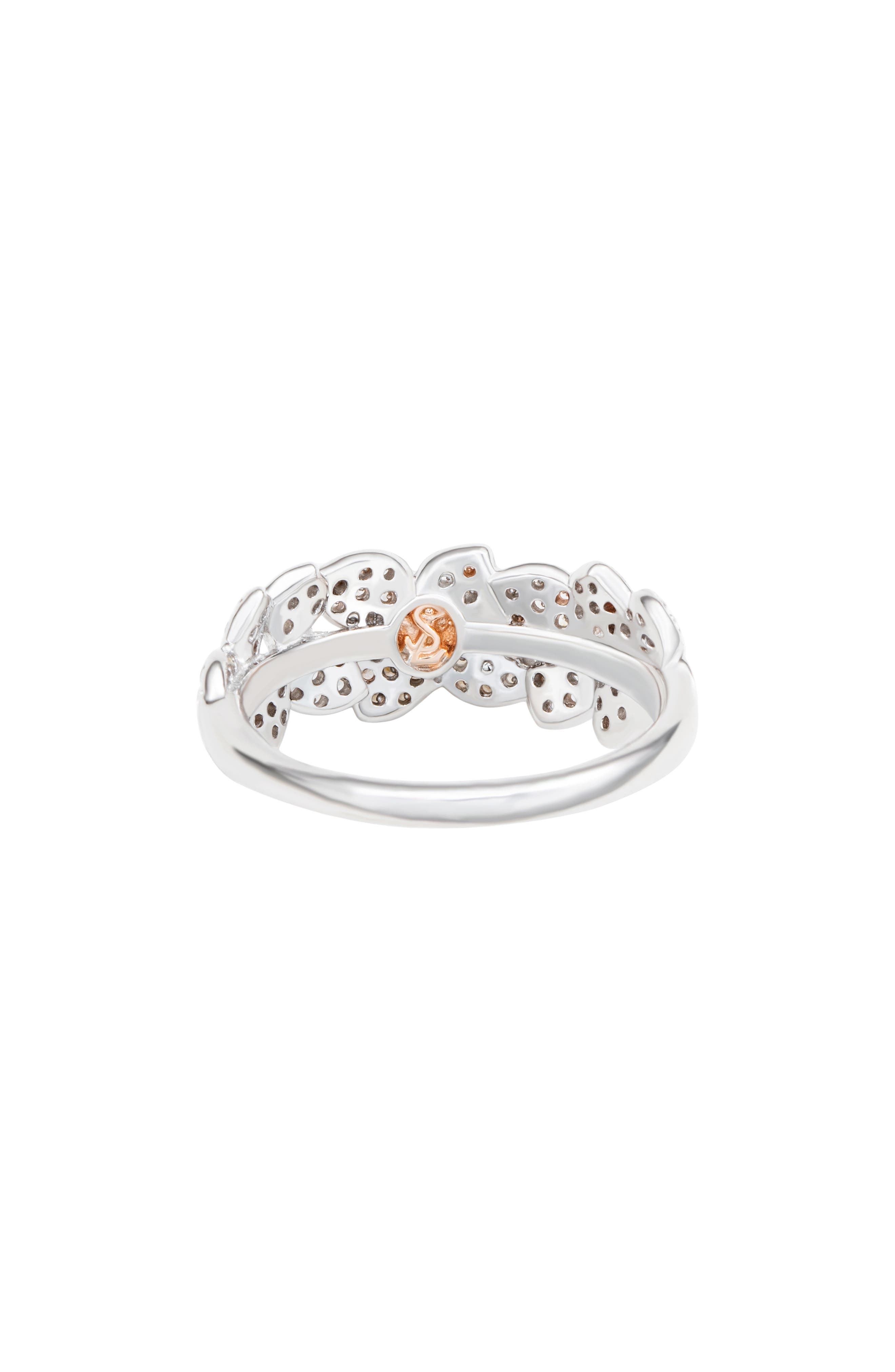 SUZY LEVIAN Sterling Silver CZ Pavé Flower Ring