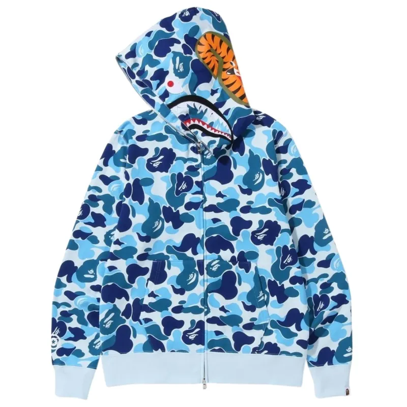 BAPE ABC Camo Shark Zip Hoodie Blue