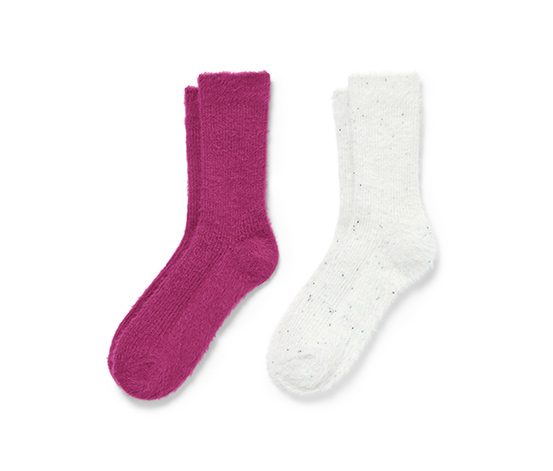 2 Paar Kuschelsocken mit Effektgarn