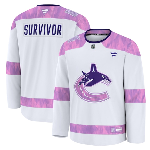 Vancouver Canucks  Hockey Fights Cancer Practice Jersey - White