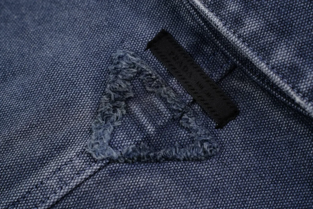 Prada Ice Blue Distressed Four-Pocket Denim Jacket product photo from LabelPicks