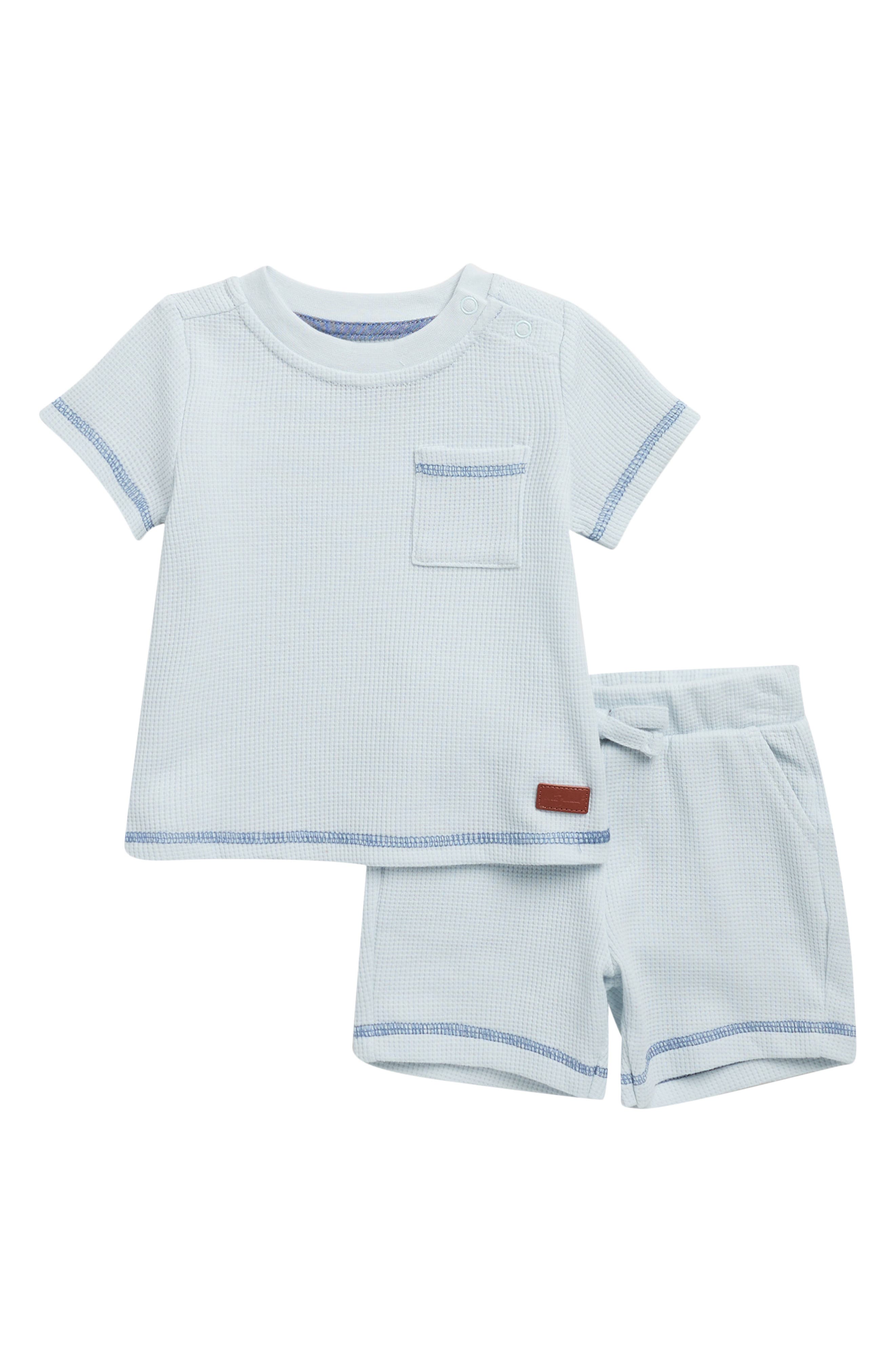 7 For All Mankind Waffle Knit Top & Shorts Set