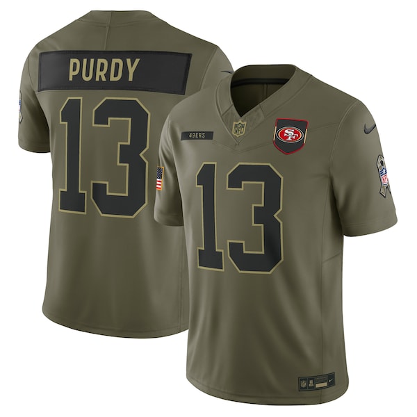 Brock Purdy San Francisco 49ers Nike 2025 Salute to Service Limited Jersey - Olive