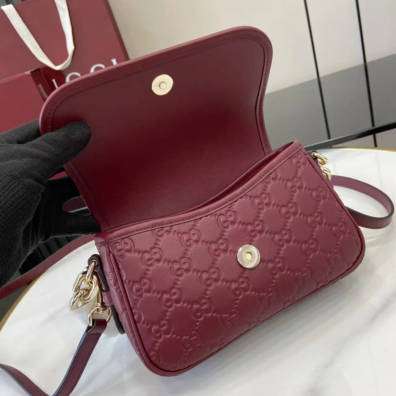 Gucci Red Calfskin Crossbody Bag product photo from LabelPicks