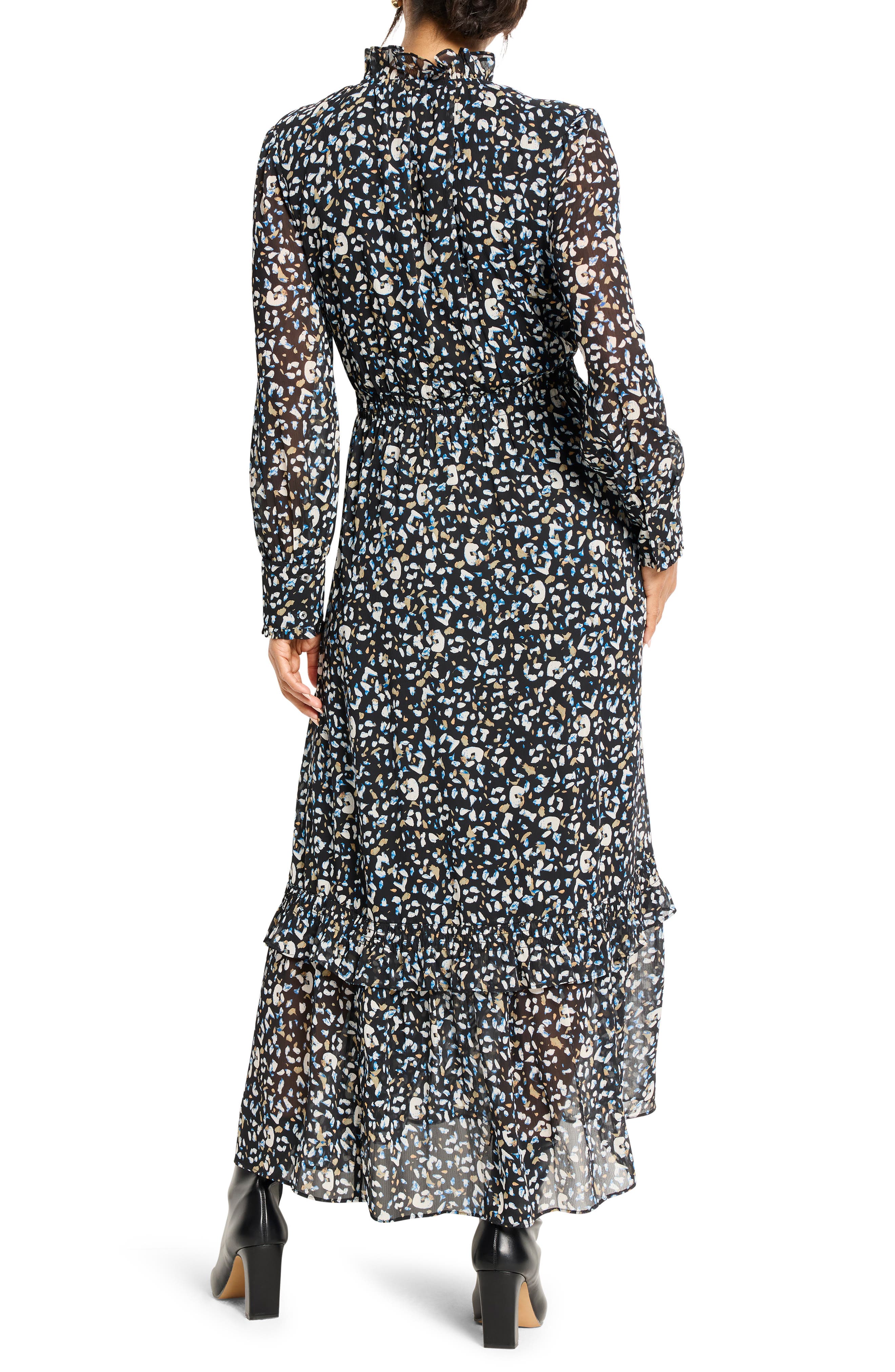 NIC+ZOE Anabelle Cheetah Print Long Sleeve Dress