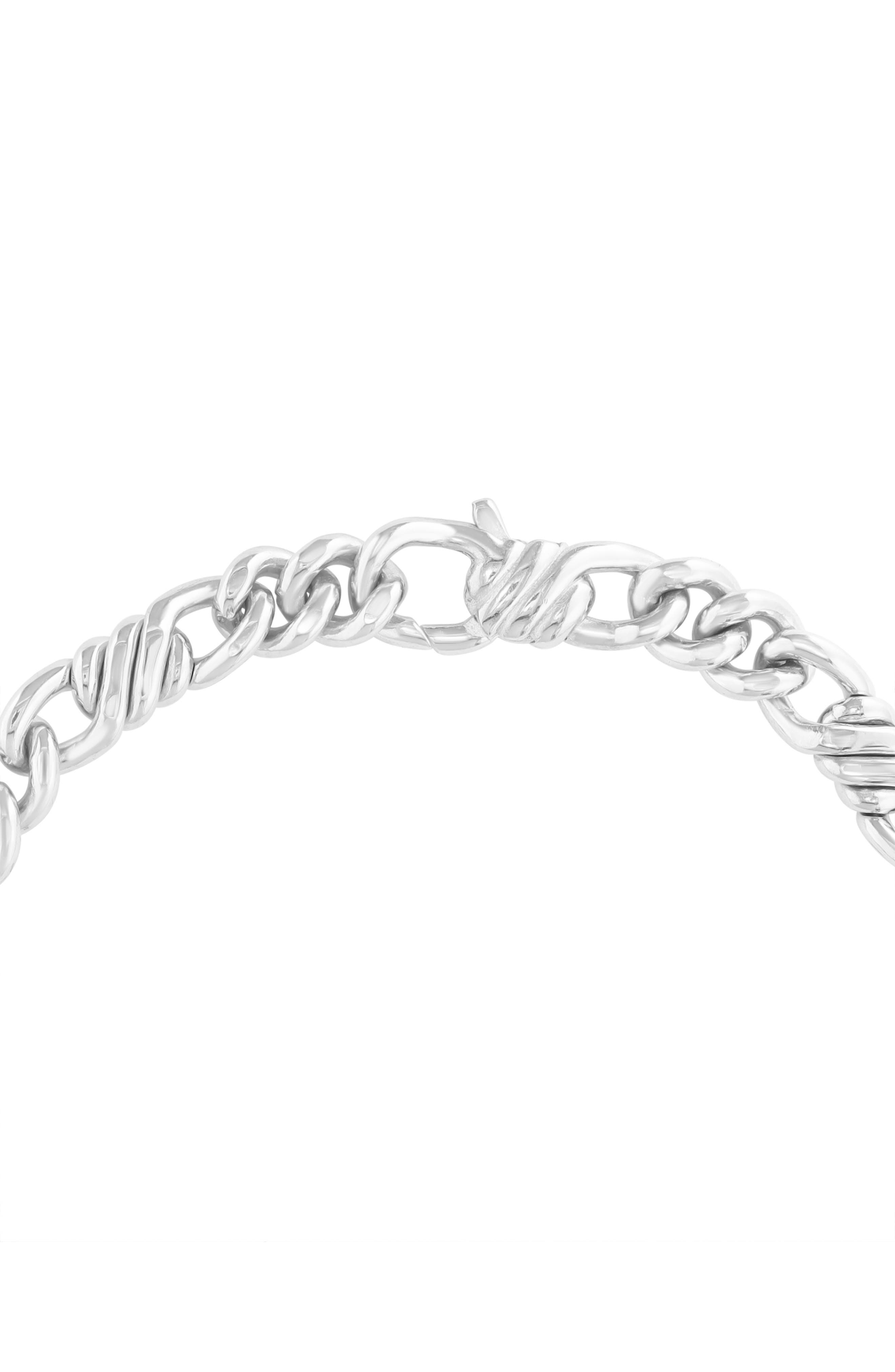 EFFY Men's Sterling Silver Figaro Chain Bracelet