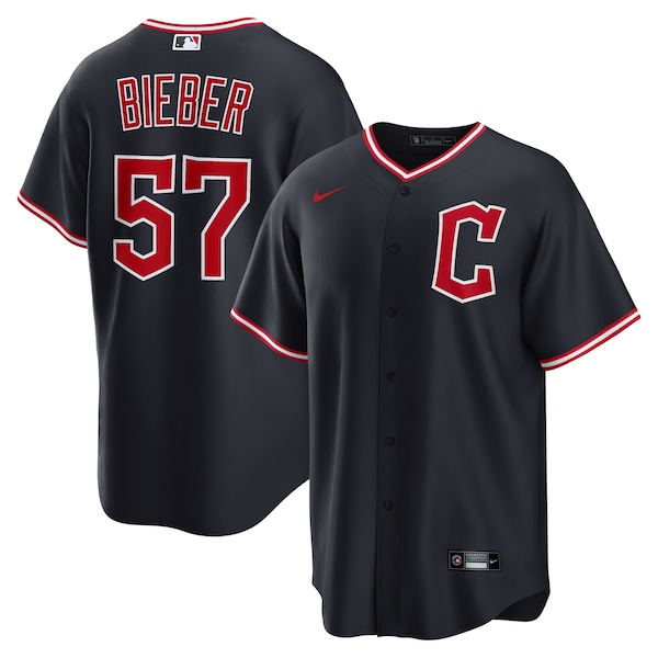 Shane Bieber Cleveland Guardians Nike Alternate Replica Jersey - Navy