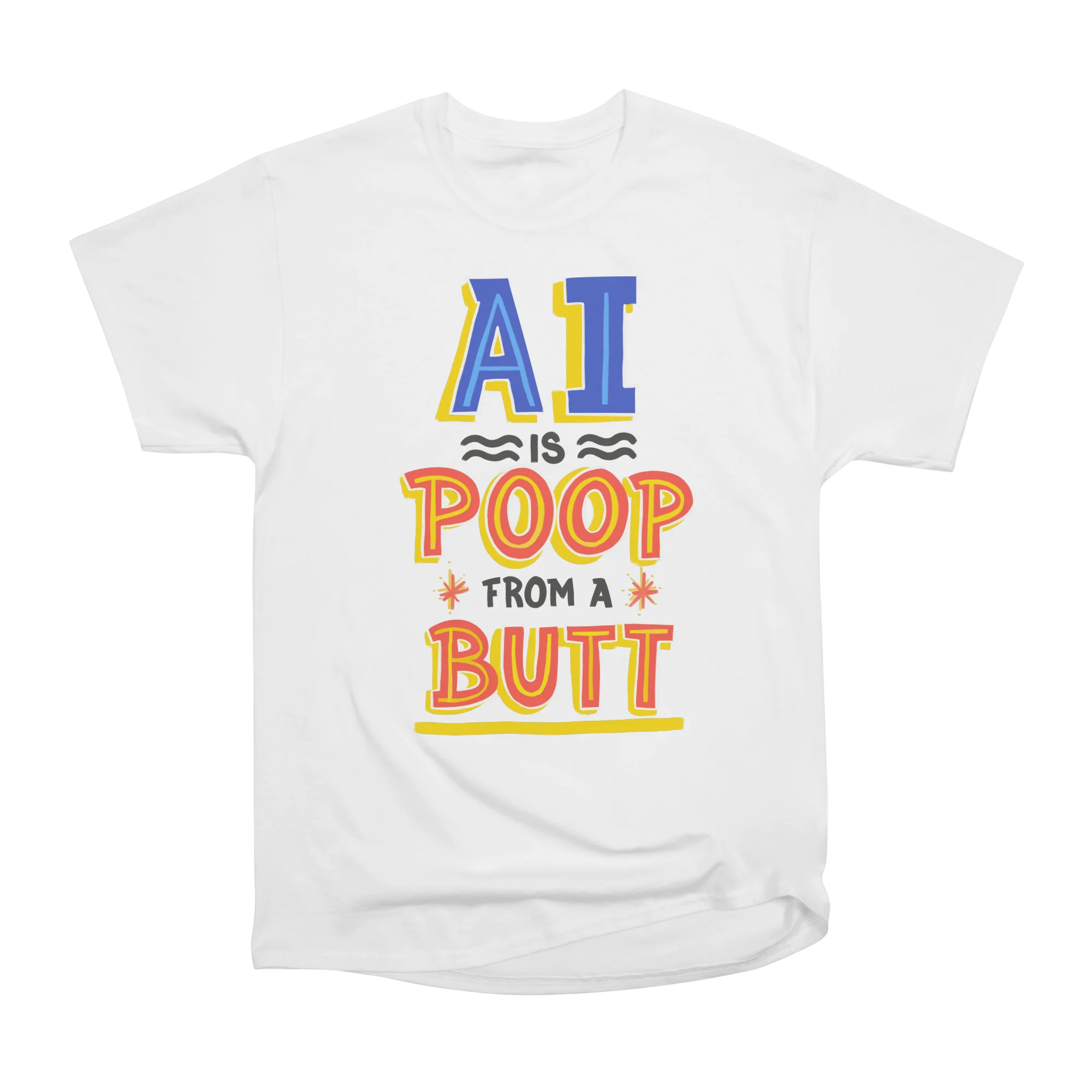 Camiseta con estampado de caca en el trasero