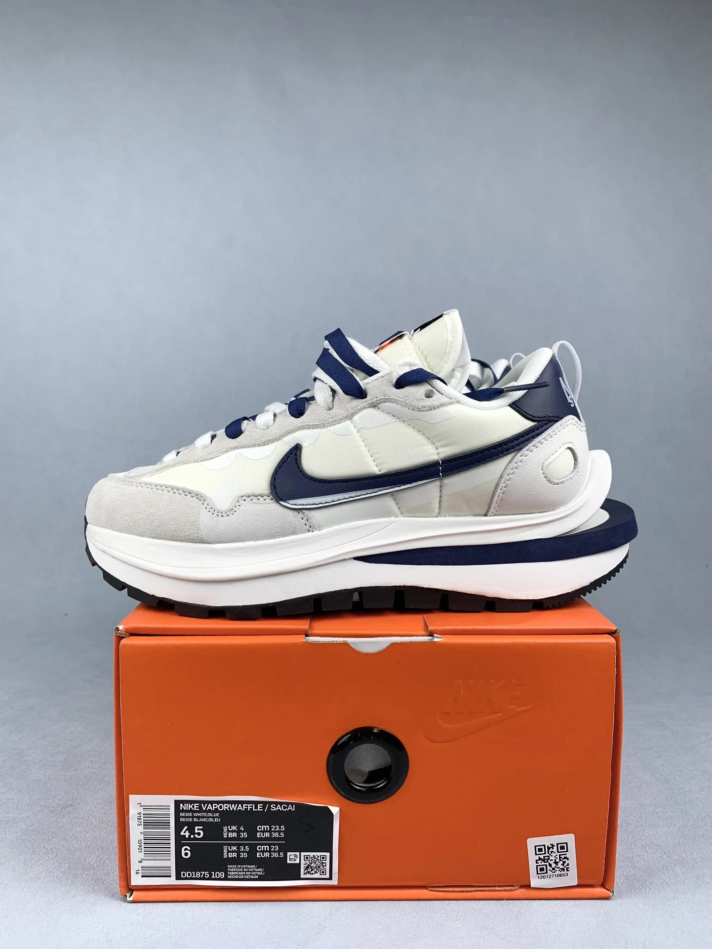 Nike x sacai VaporWaffle 'Sesame and Blue Void' Shoes product photo from LabelPicks
