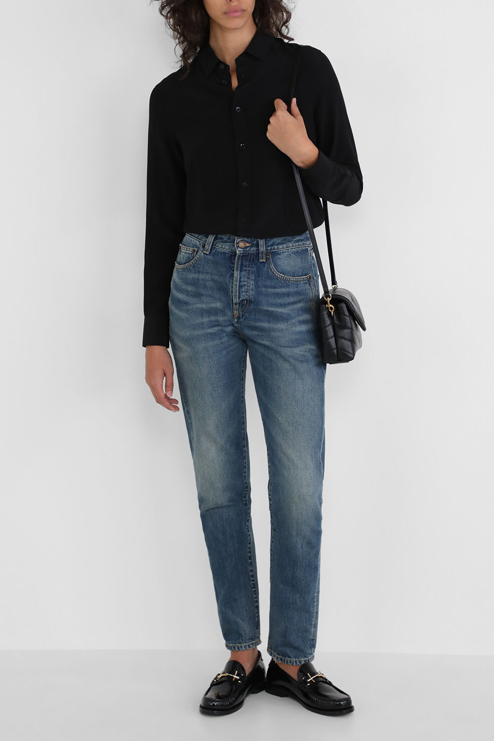 SAINT LAURENT חולצה מכופתרת ממשי