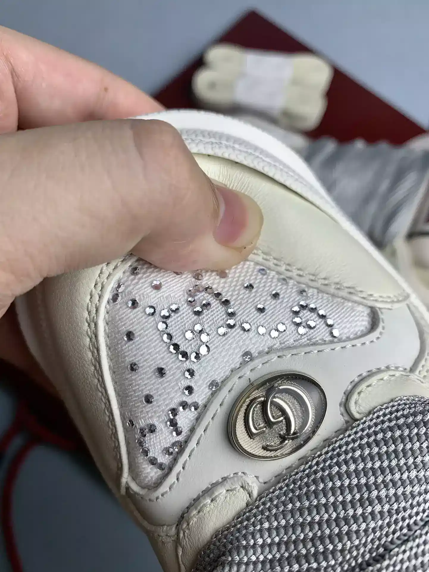 Gucci Re-Web sneaker with crystal chain product photo from LabelPicks
