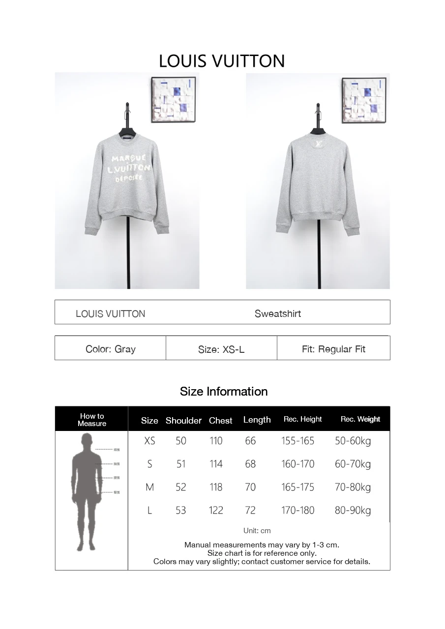 Louis Vuitton Grey Chunky Embroidered Crewneck Sweatshirt product photo from LabelPicks