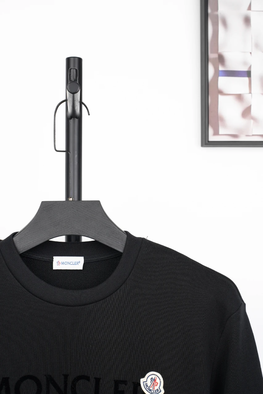 Moncler Black Diagonal Logo Crewneck Sweatshirt product photo from LabelPicks
