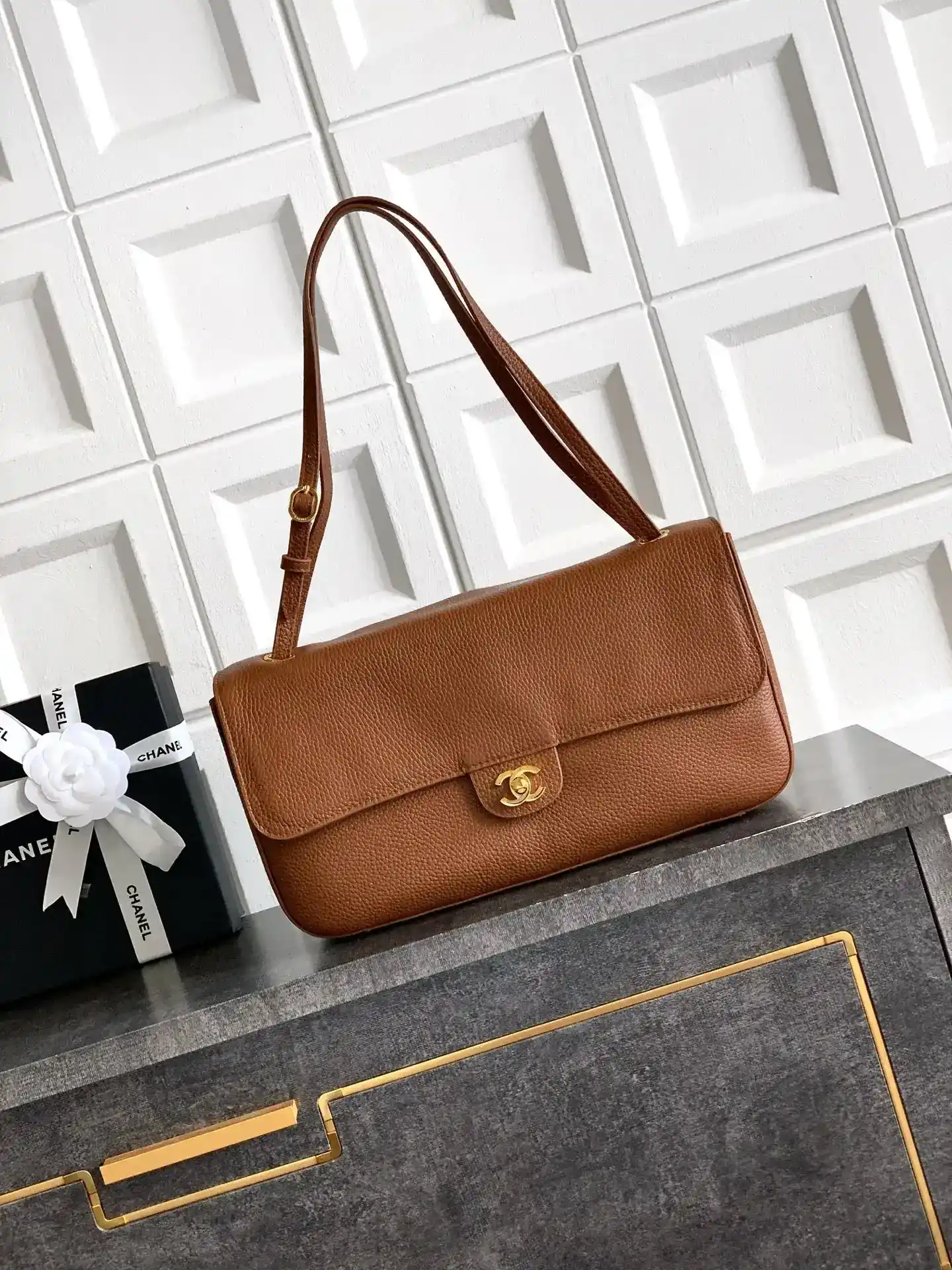 Chanel Brown Classic Flap Shoulder Bag product photo from LabelPicks