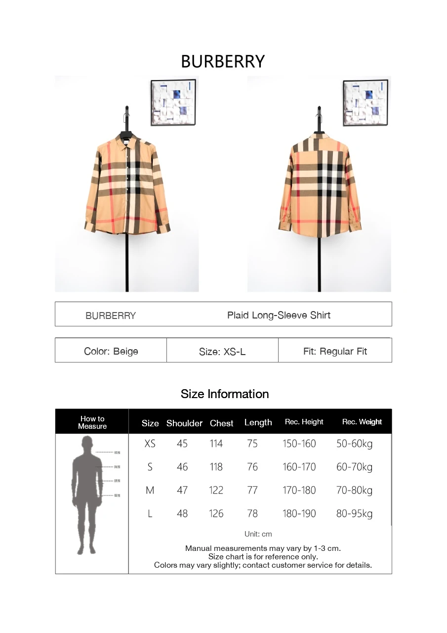 Burberry Beige Large Check Long Sleeve Shirt product photo from LabelPicks