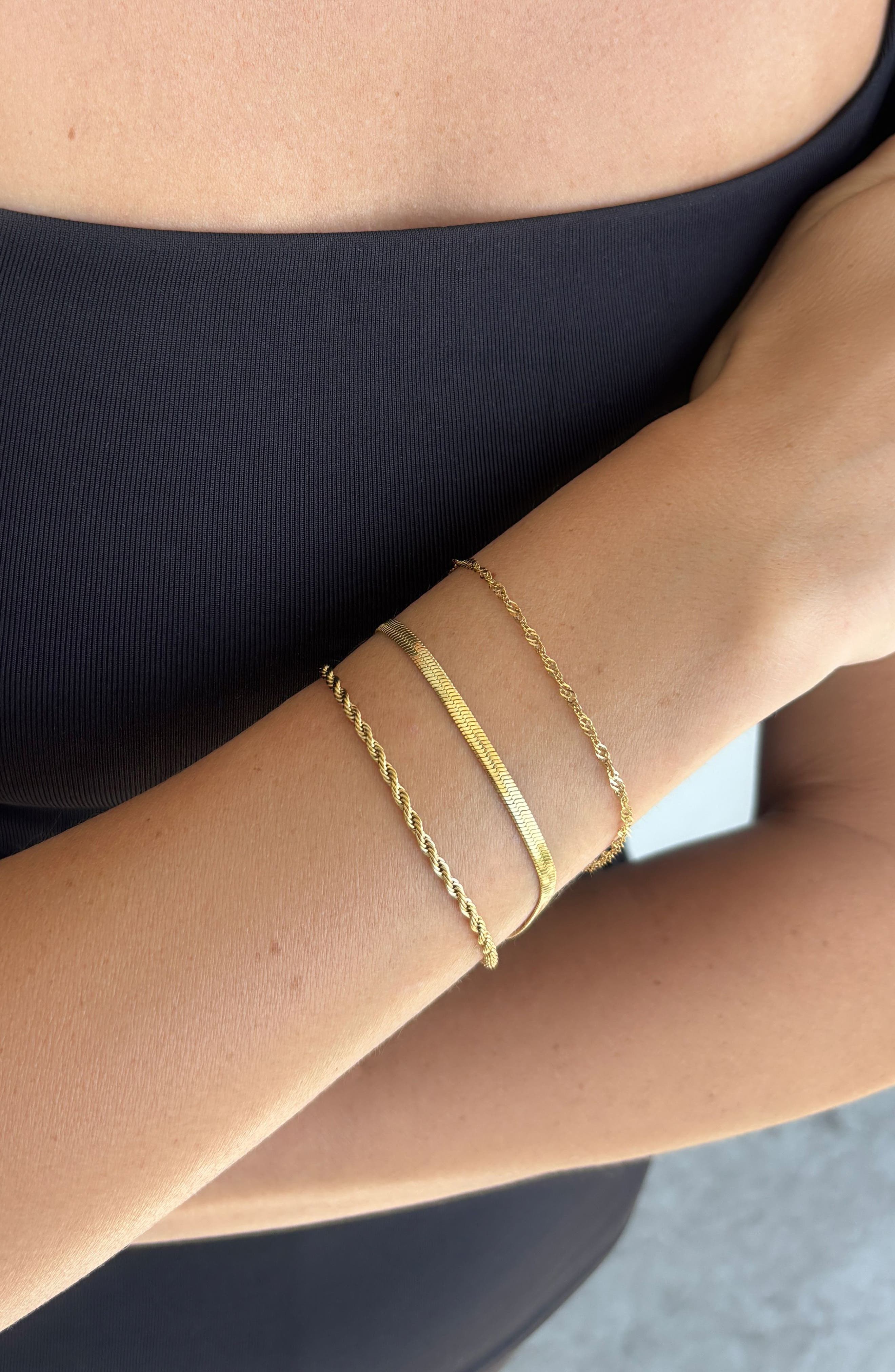 Adornia Set of 3 Assorted Chain Bracelets