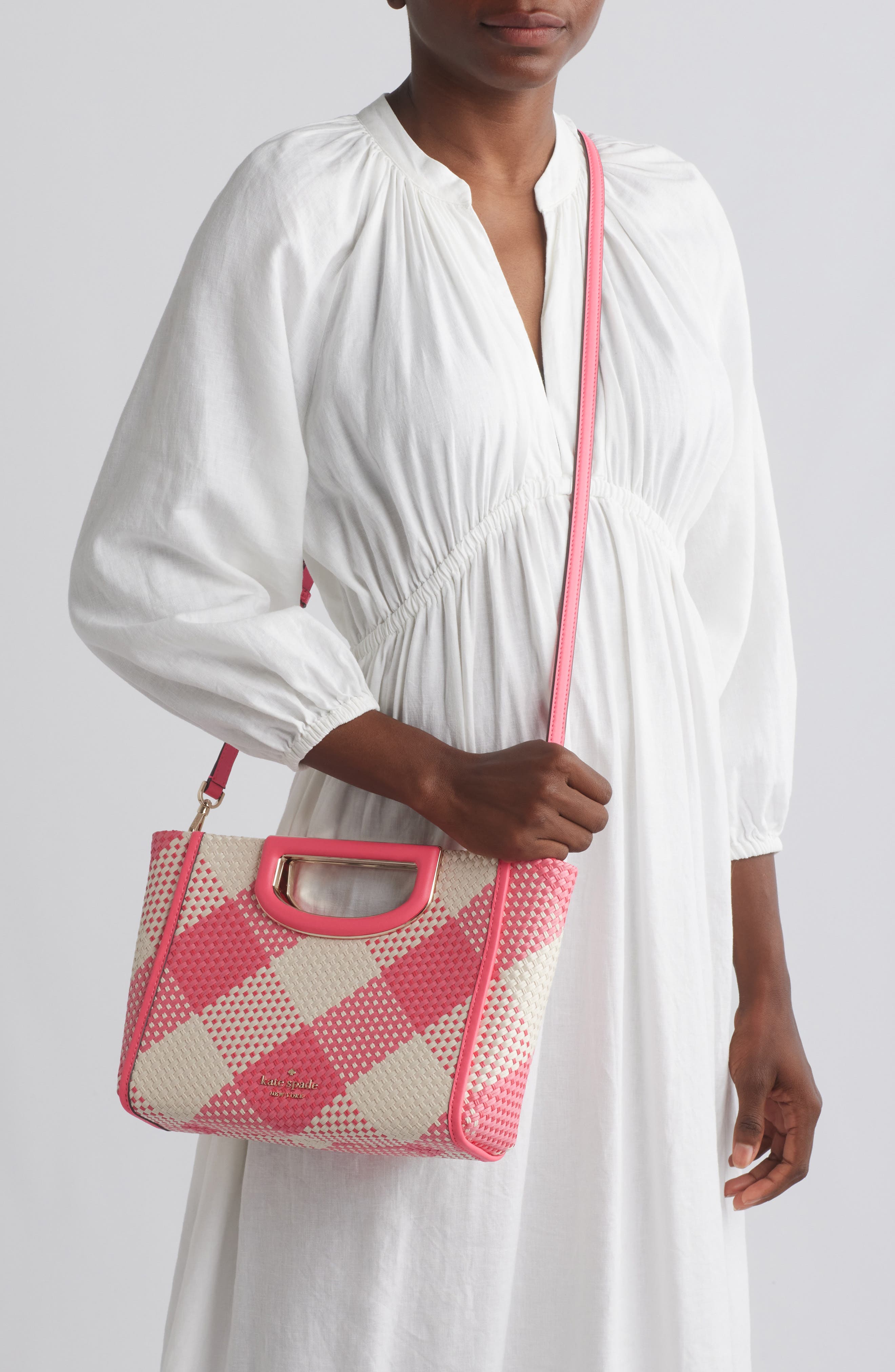 Kate Spade New York woven convertible clutch bag