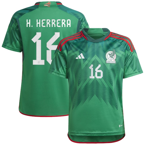 Héctor Herrera Mexico National Team adidas Youth 2022/23 Home Replica Player Jersey - Green