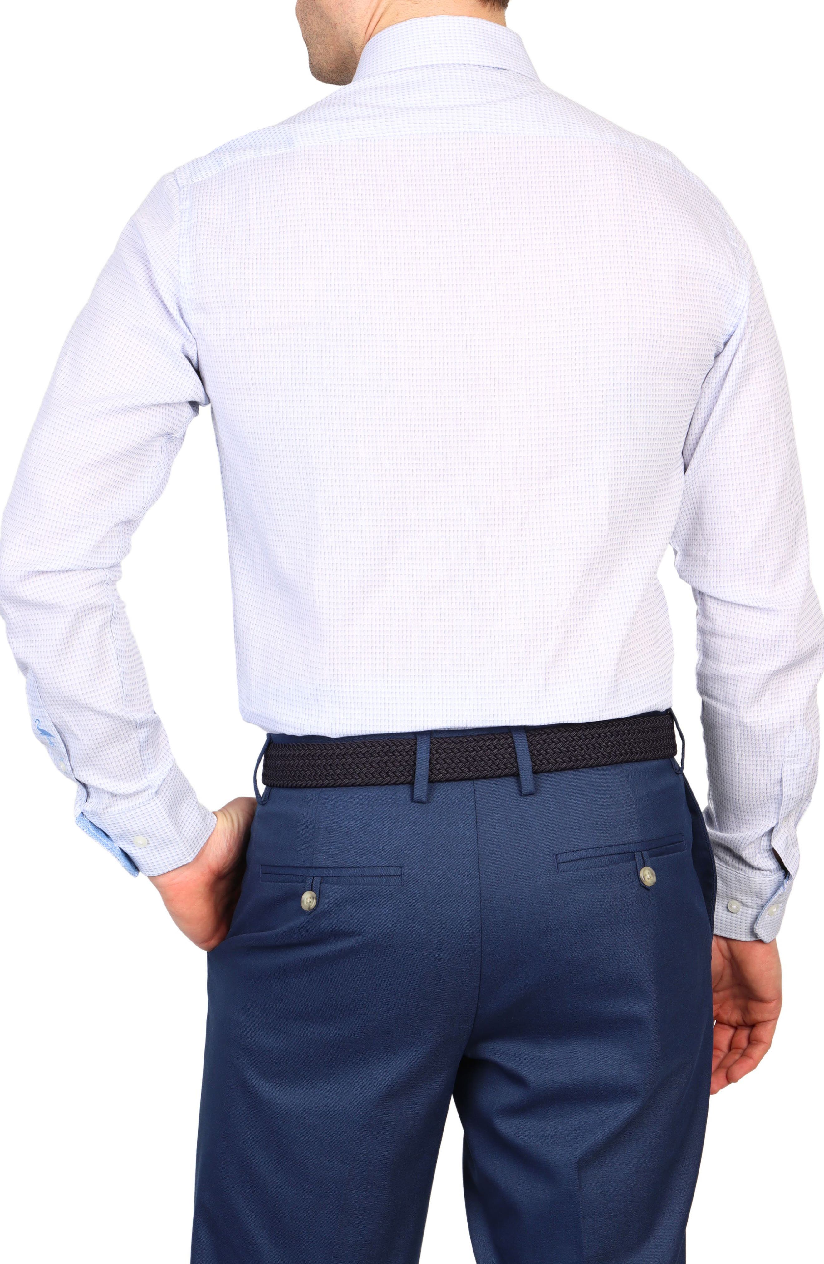 TailorByrd Trim Fit Dobby Non-Iron Stretch Dress Shirt