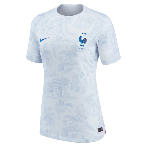 France National Team Nike Women's 2022/23 Away Breathe Stadium Replica Blank Jersey - White