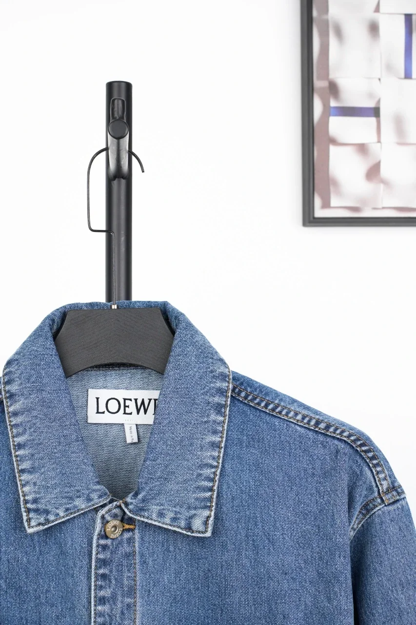 LOEWE Blue Denim Jacket with Embroidered Anagram Sleeve Detail product photo from LabelPicks