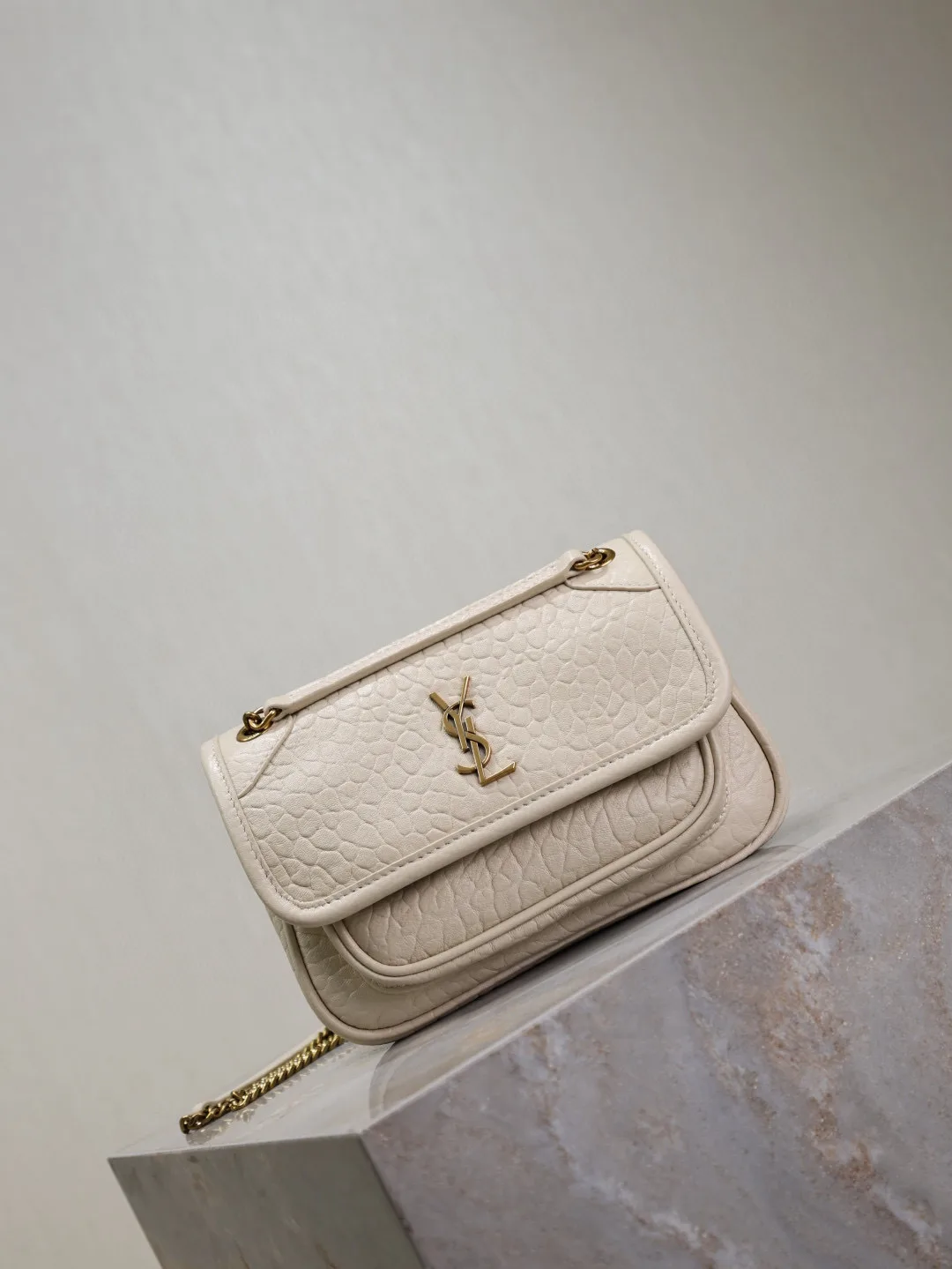 Saint Laurent White Niki Lambskin Crossbody Bag product photo from LabelPicks
