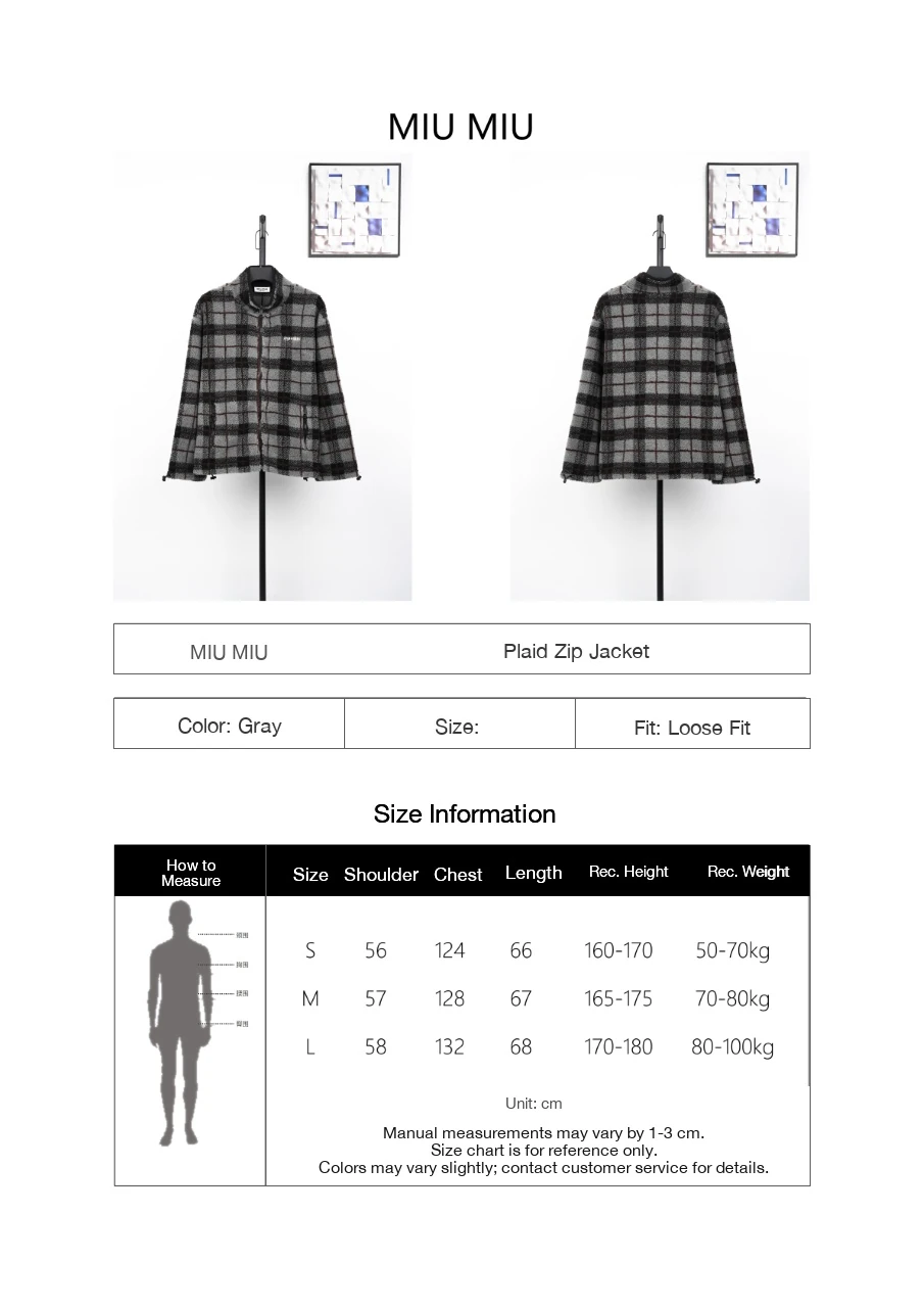 Miu Miu Dark Green Check Fleece Zip Jacket product photo from LabelPicks