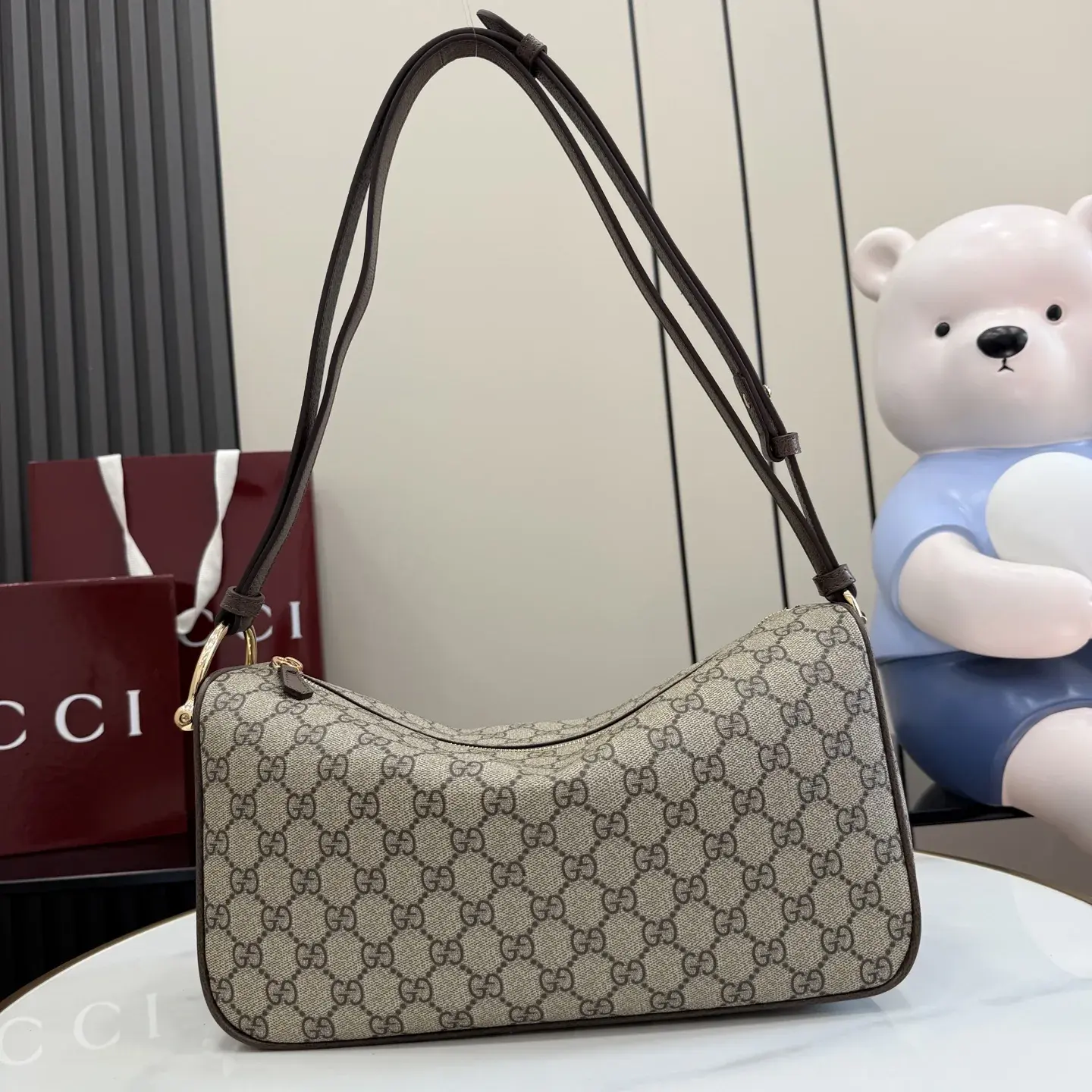 Gucci Horsebit Brown Calfskin Shoulder Bag product photo from LabelPicks
