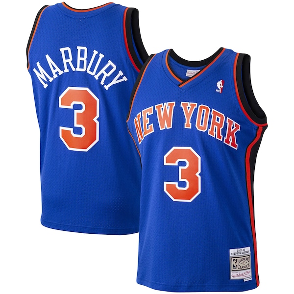 Stephon Marbury New York Knicks Hardwood Classics Swingman Jersey - Blue