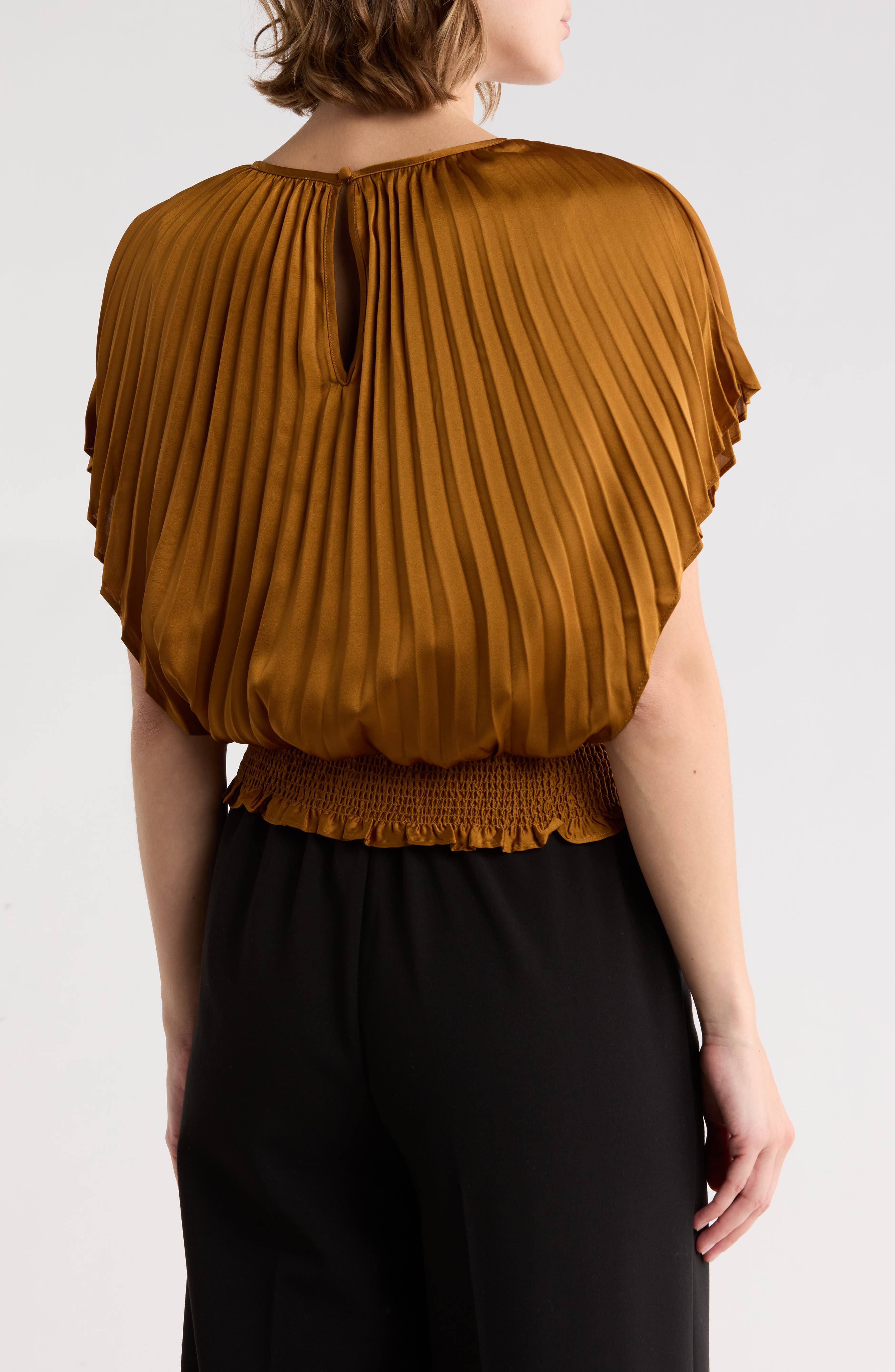 JASON WU Pleated Smocked Waist Top