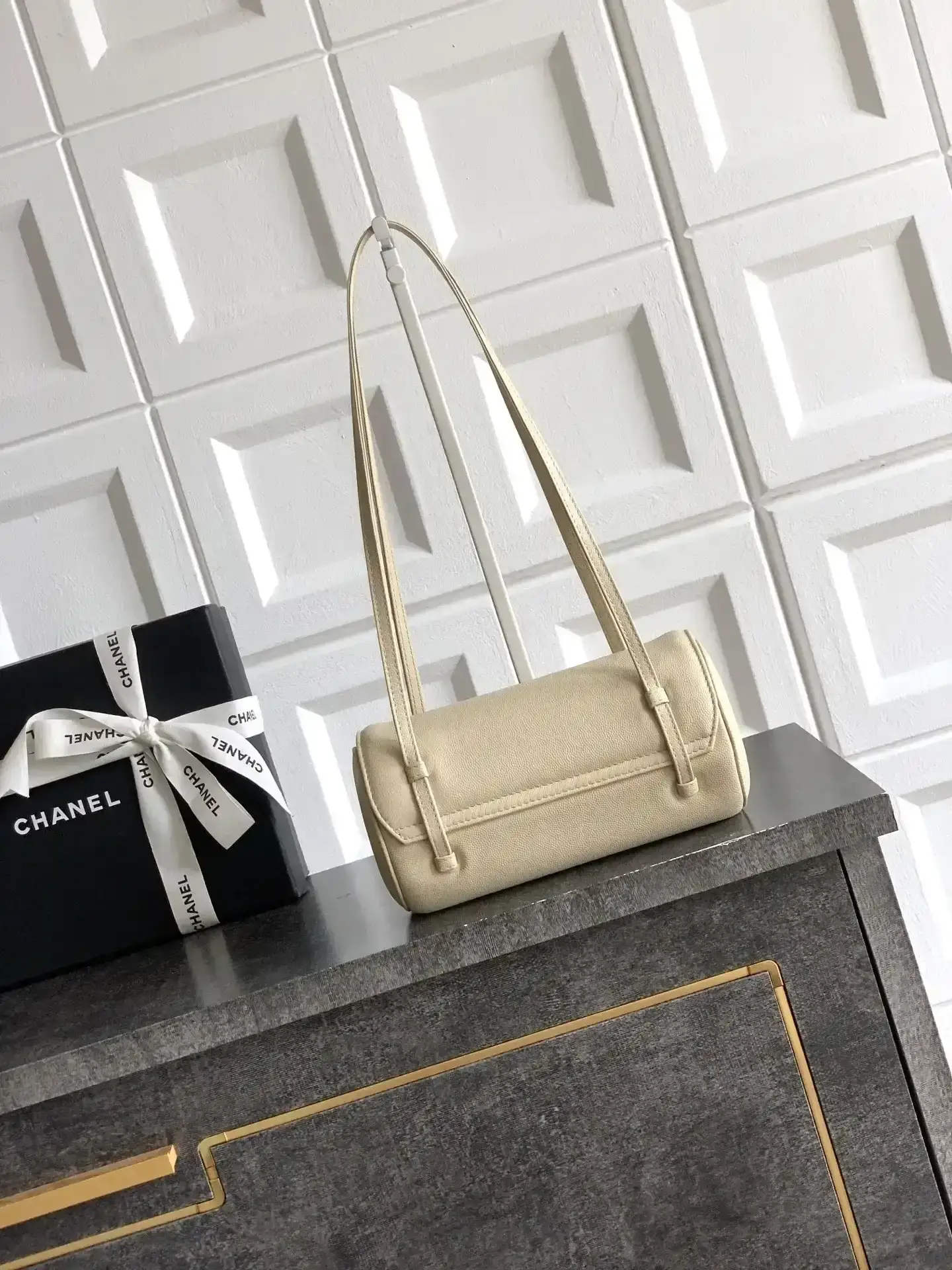 Chanel Beige Quilted Leather Top Handle Bag product photo from LabelPicks