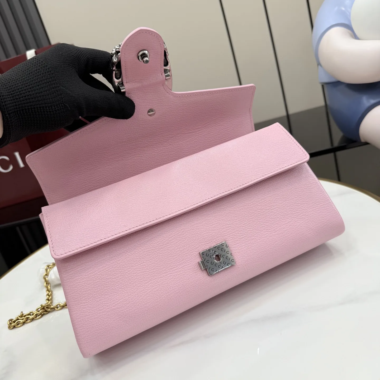Gucci Dionysus Pink Grained Leather Shoulder Bag product photo from LabelPicks