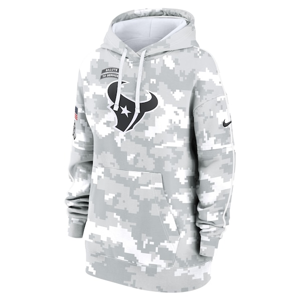 Houston Texans Nike Women's 2024 Salute To Service Club Fleece Pullover Hoodie - Arctic Camo