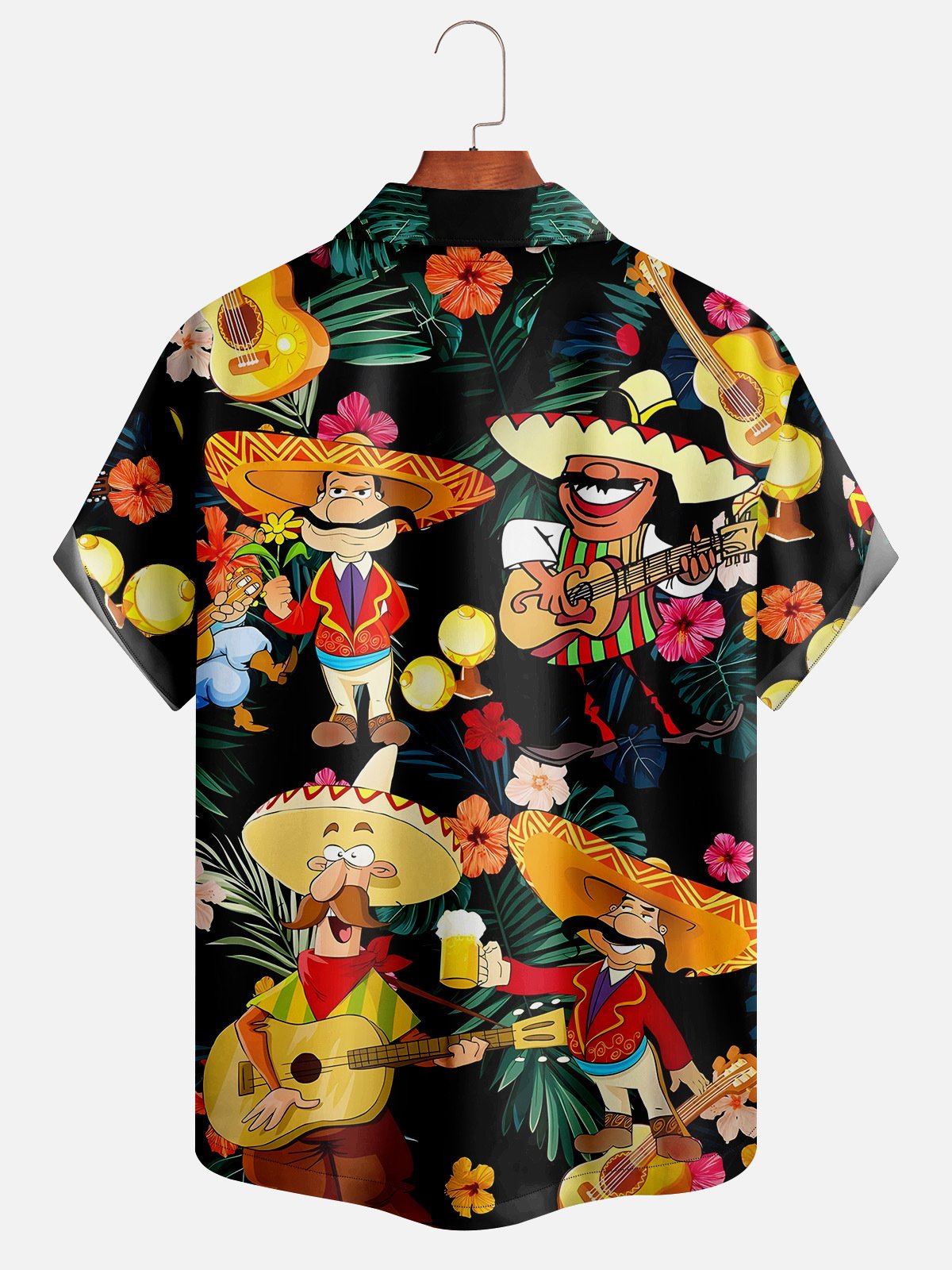 Mexican Culture Sombrero Guitar Beer Short Sleeve Aloha Shirt
