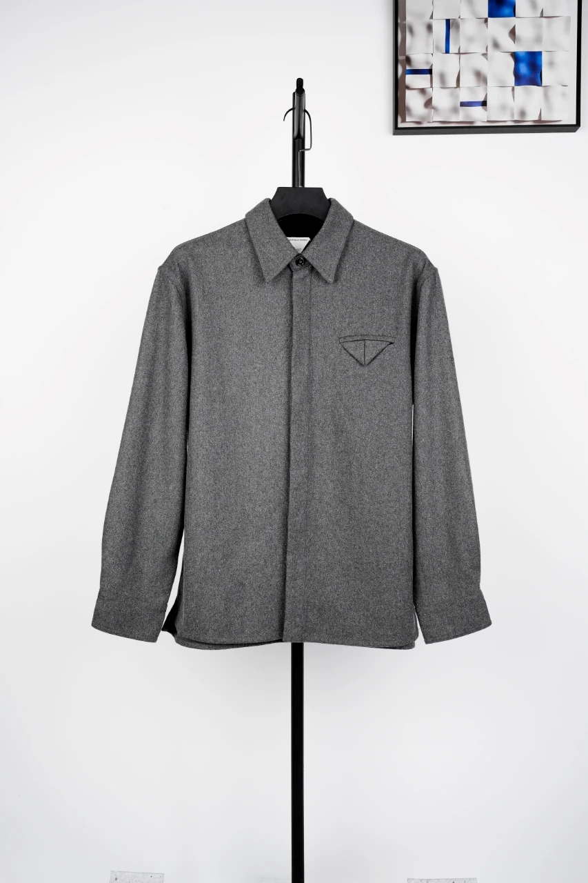 Bottega Veneta Grey Wool Shirt Jacket product photo from LabelPicks
