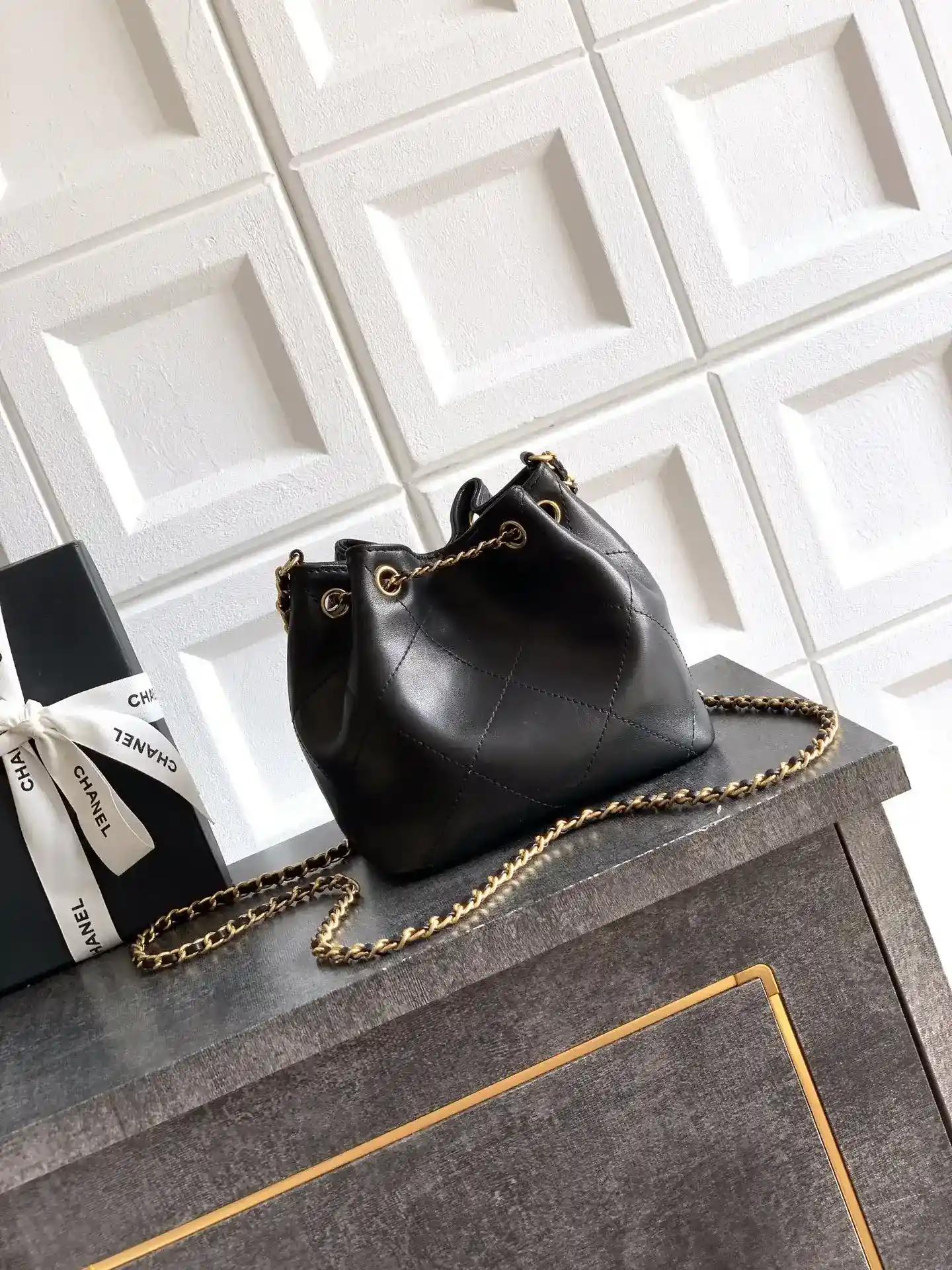 Chanel Black Quilted Leather Bucket Bag product photo from LabelPicks