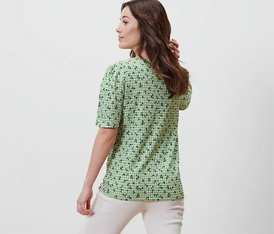 Blusenshirt mit Alloverprint, grün