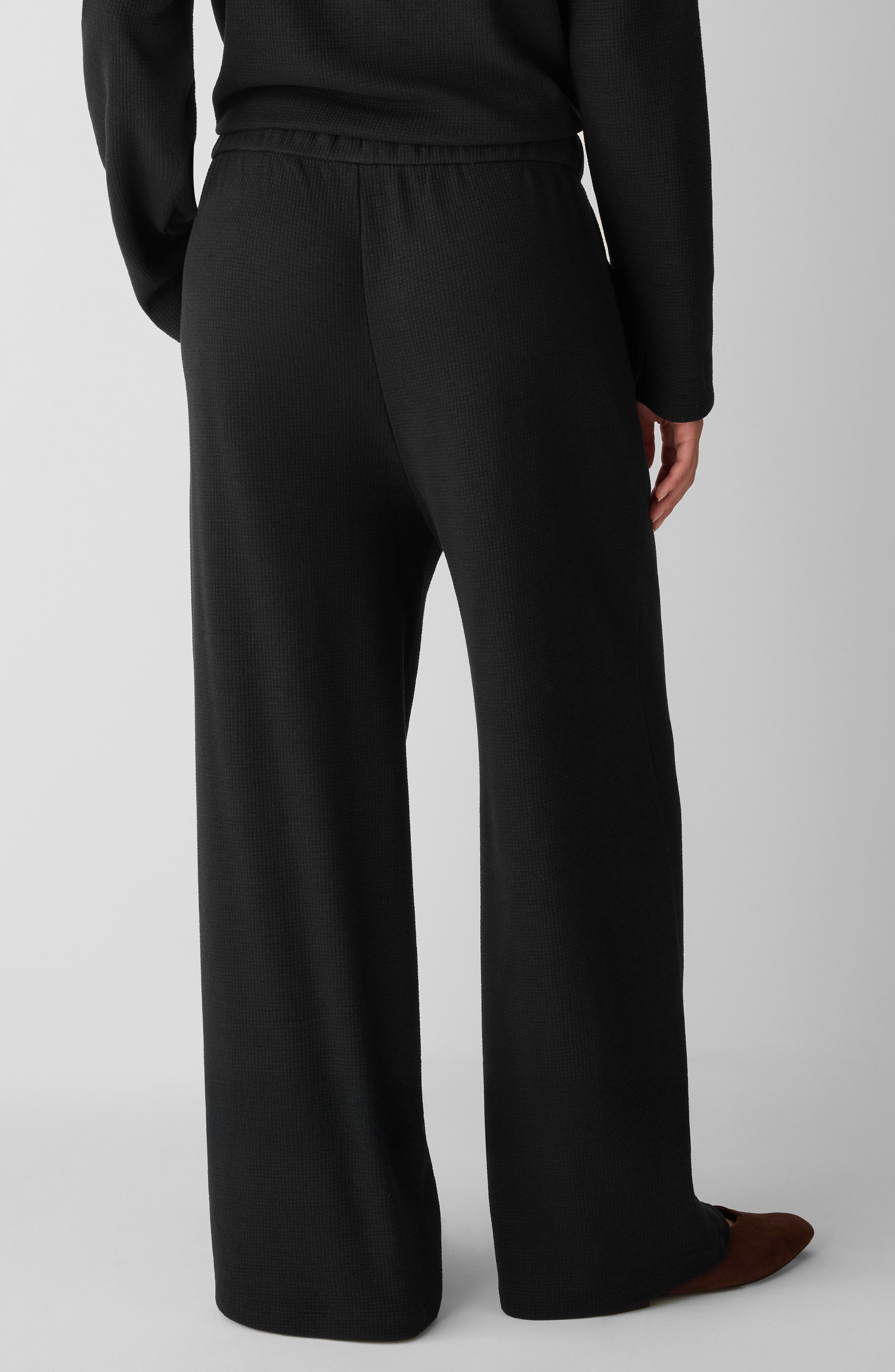 Eileen Fisher Organic Cotton Blend Ankle Wide Leg Drawstring Pants