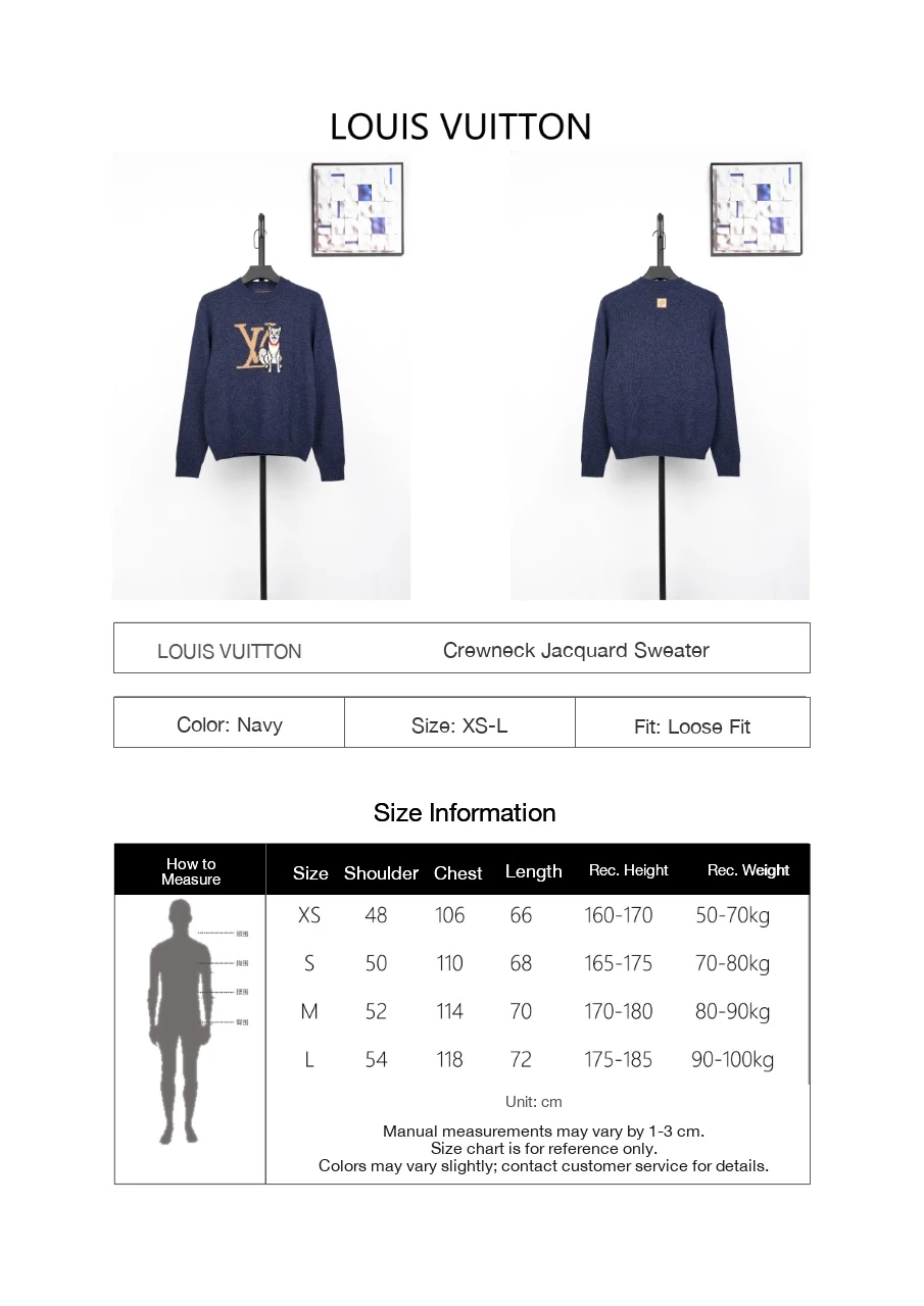 Louis Vuitton Navy Dog Jacquard Crewneck Sweater product photo from LabelPicks