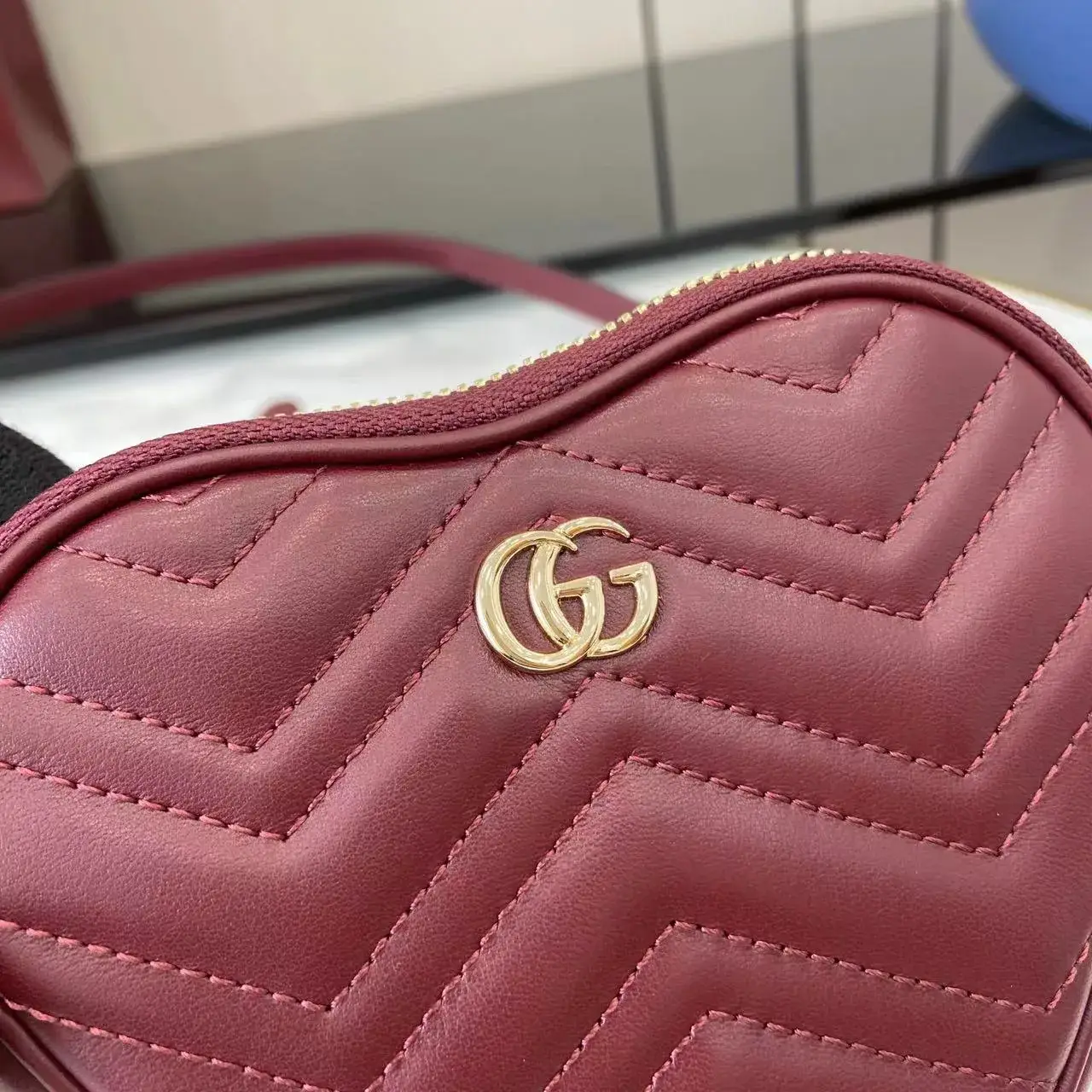 Gucci Red Marmont GG Supreme Canvas Crossbody Bag product photo from LabelPicks