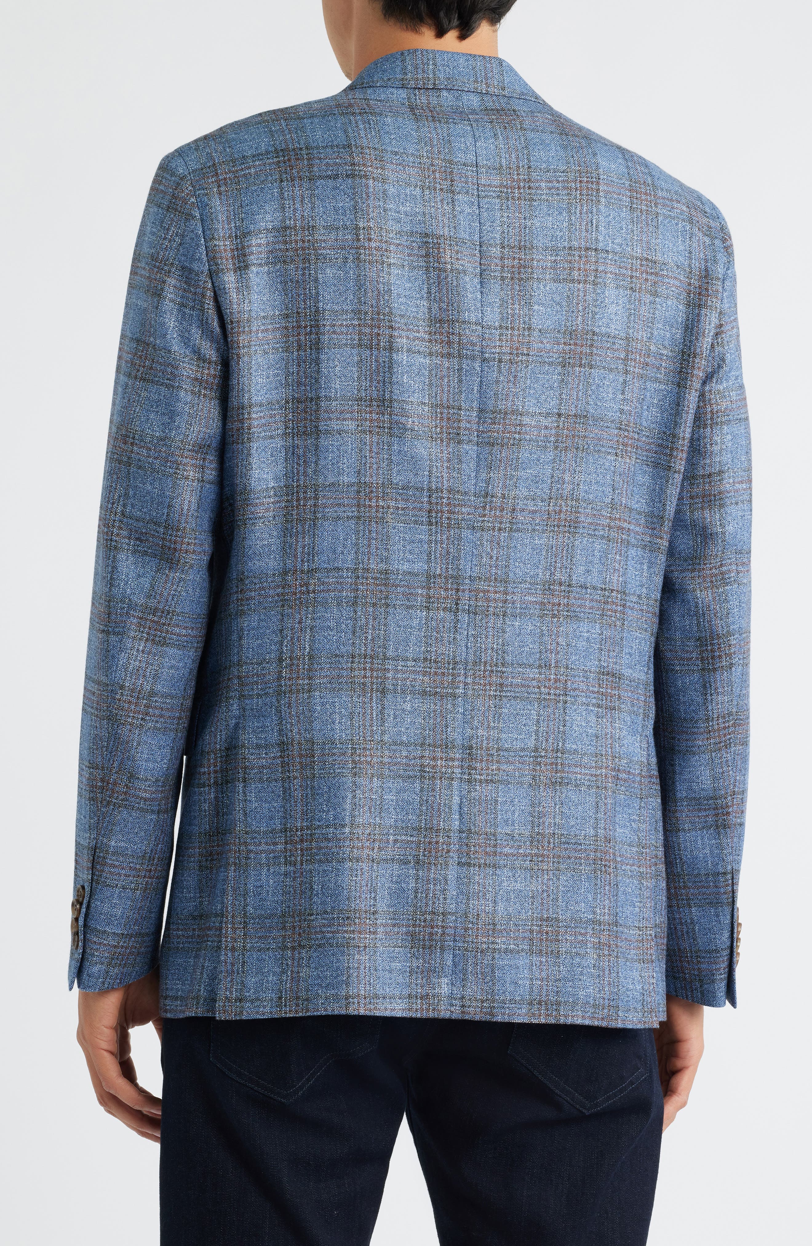 Jack Victor Midland Contemporary Fit Marled Plaid Wool Blend Sport Coat