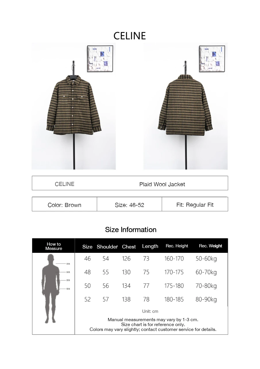 CELINE Brown Black Plaid Wool Jacket product photo from LabelPicks