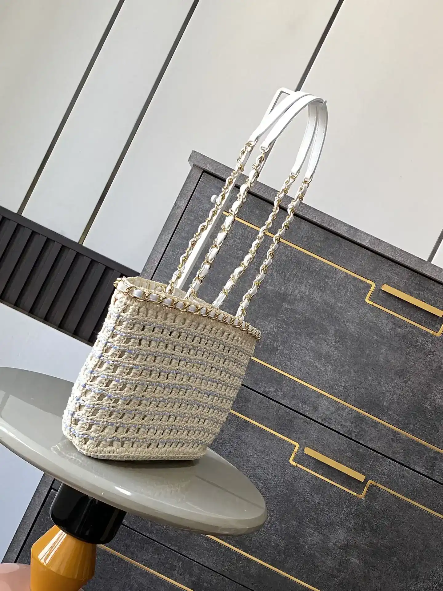 Chanel Beige Straw Woven Tote Bag product photo from LabelPicks