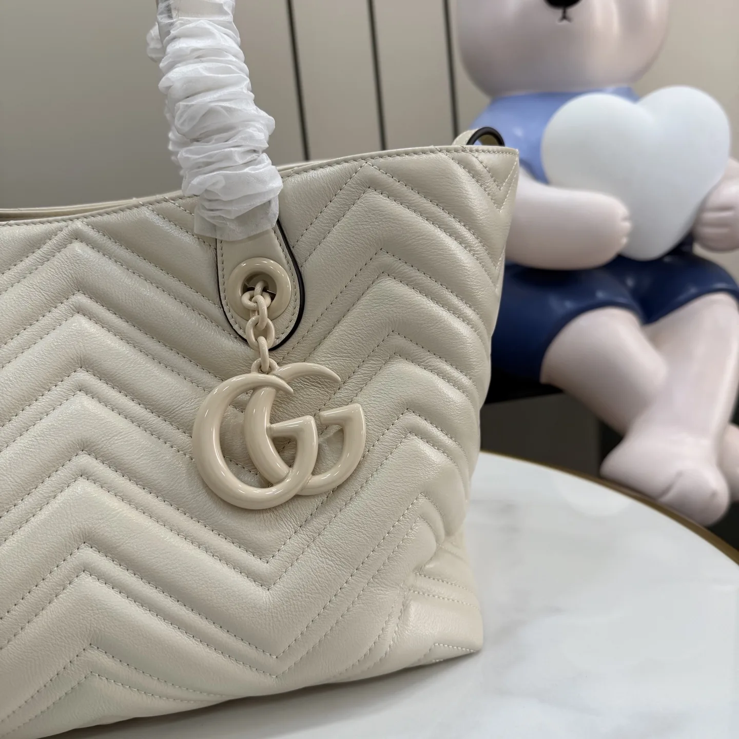 Gucci Marmont White GG Supreme Canvas Tote Bag product photo from LabelPicks